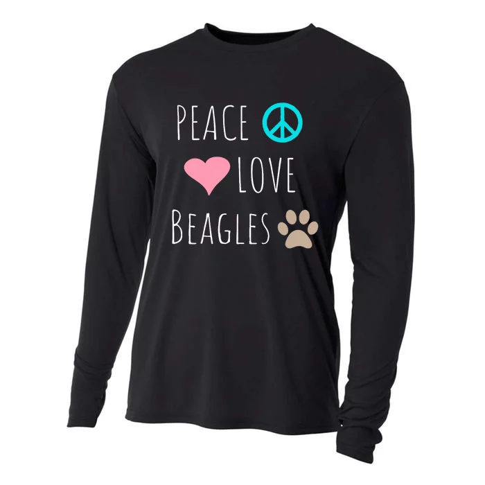 Peace Love Beagles Cute Dog Puppy Pet Lover Cooling Performance Long Sleeve Crew