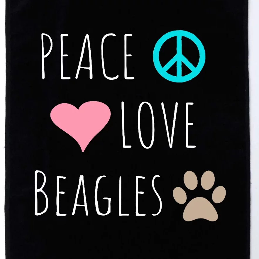 Peace Love Beagles Cute Dog Puppy Pet Lover Platinum Collection Golf Towel