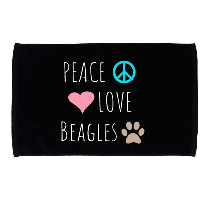 Peace Love Beagles Cute Dog Puppy Pet Lover Microfiber Hand Towel