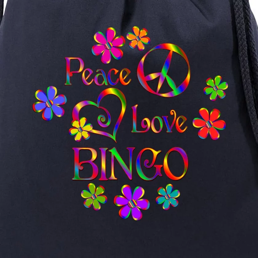 Peace Love Bingo Gift Drawstring Bag