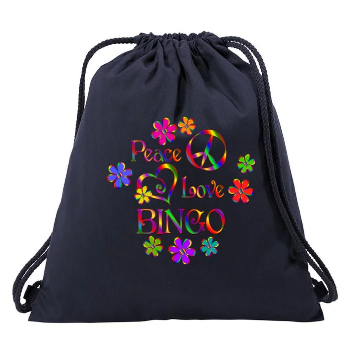 Peace Love Bingo Gift Drawstring Bag