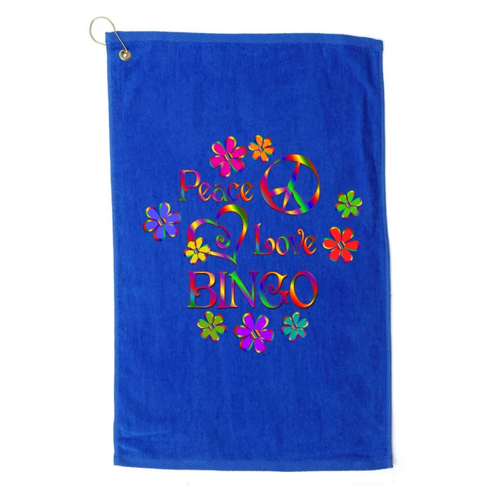 Peace Love Bingo Gift Platinum Collection Golf Towel