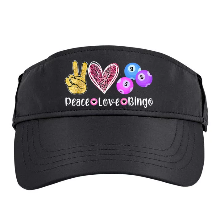 Peace Love Bingo Funny Bingo Lover Adult Drive Performance Visor