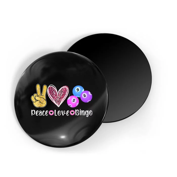 Peace Love Bingo Funny Bingo Lover Magnet