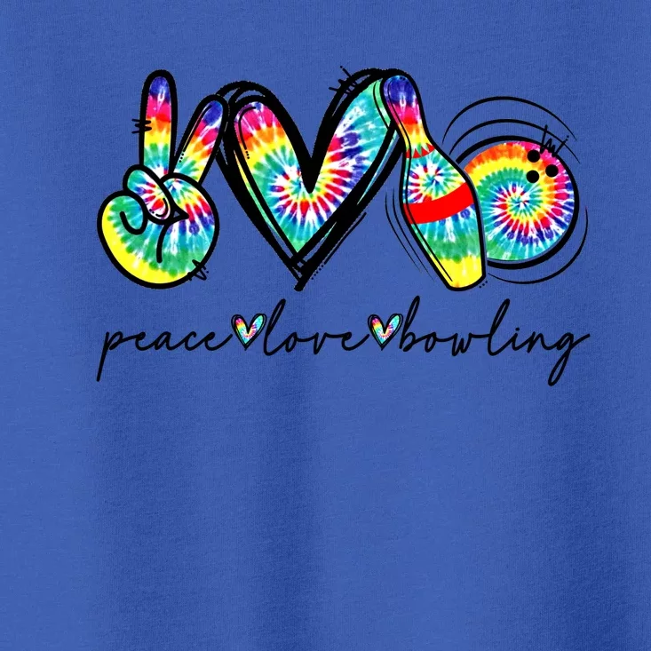 Peace Love Bowling Tie Dye Cute Bowling Lovers Meaningful Gift Toddler T-Shirt