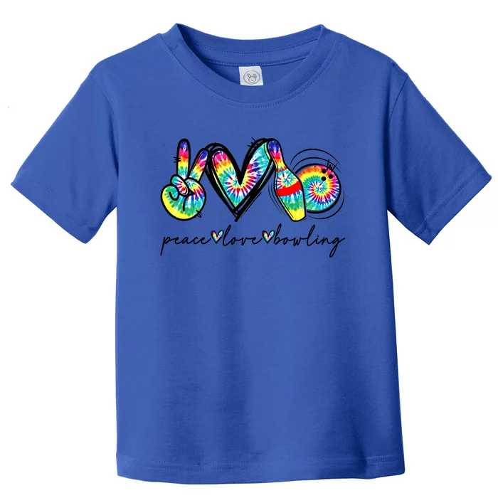 Peace Love Bowling Tie Dye Cute Bowling Lovers Meaningful Gift Toddler T-Shirt