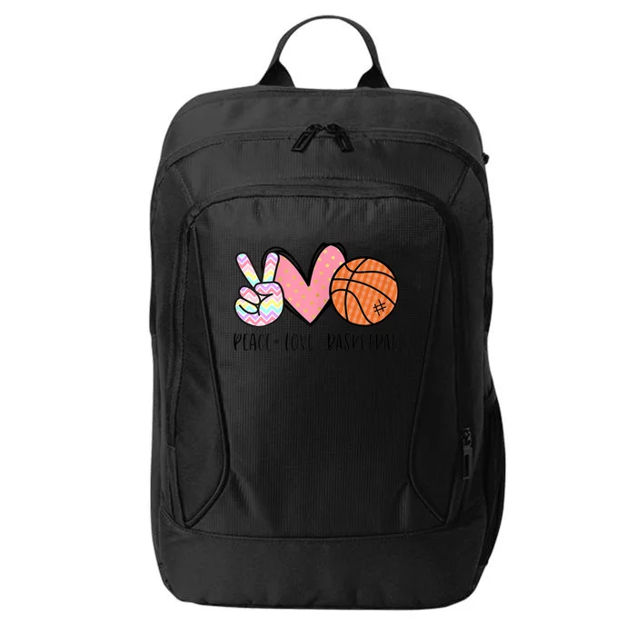 Peace Love Basketball Heart for Wo Teens Tween Girls City Backpack