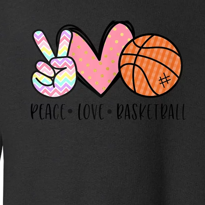 Peace Love Basketball Heart for Wo Teens Tween Girls Toddler Sweatshirt