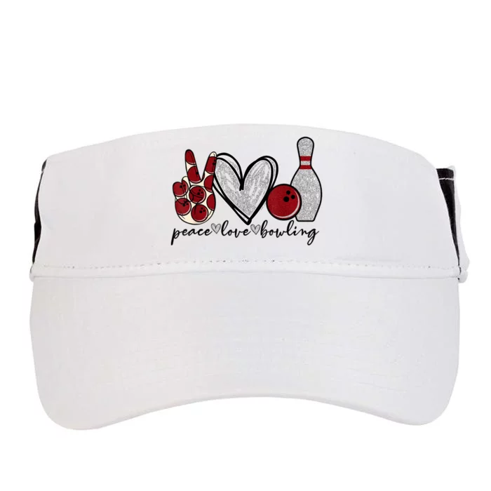 Peace Love Bowling Funny Bowling Lover Adult Drive Performance Visor