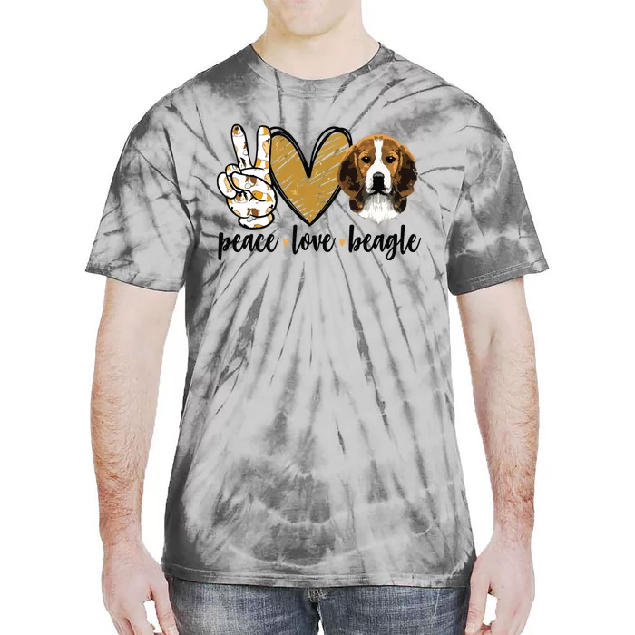 Peace Love Beagle Funny Gift Dog Lover Tie-Dye T-Shirt