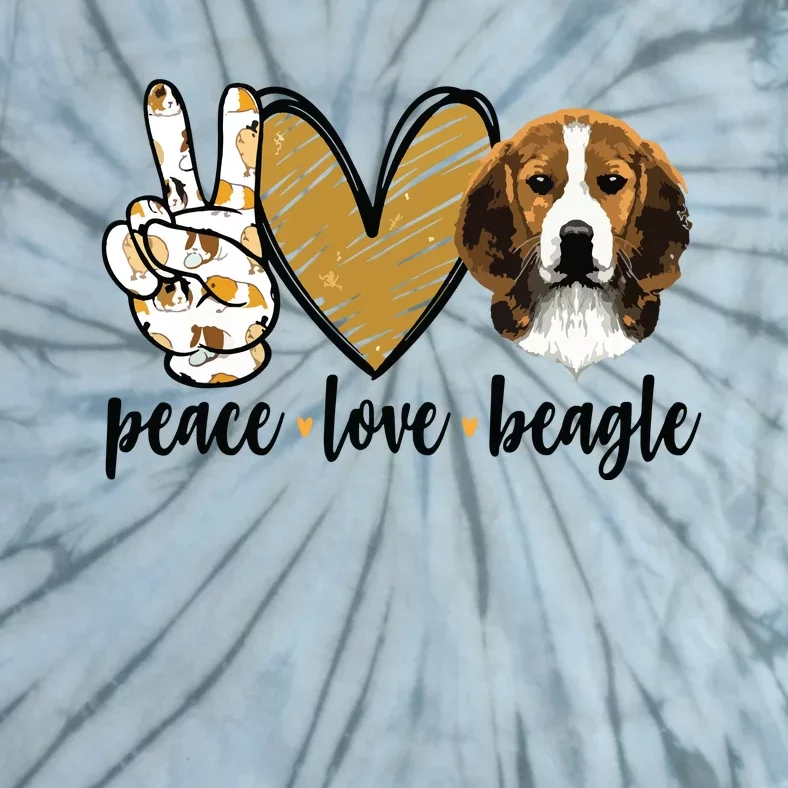 Peace Love Beagle Funny Gift Dog Lover Tie-Dye T-Shirt