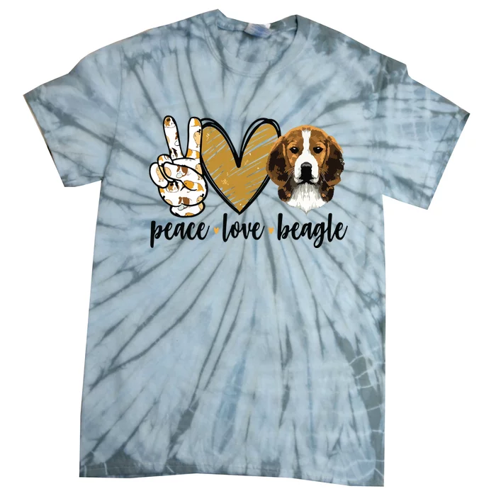 Peace Love Beagle Funny Gift Dog Lover Tie-Dye T-Shirt