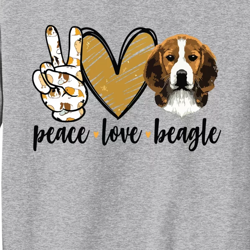 Peace Love Beagle Funny Gift Dog Lover Sweatshirt