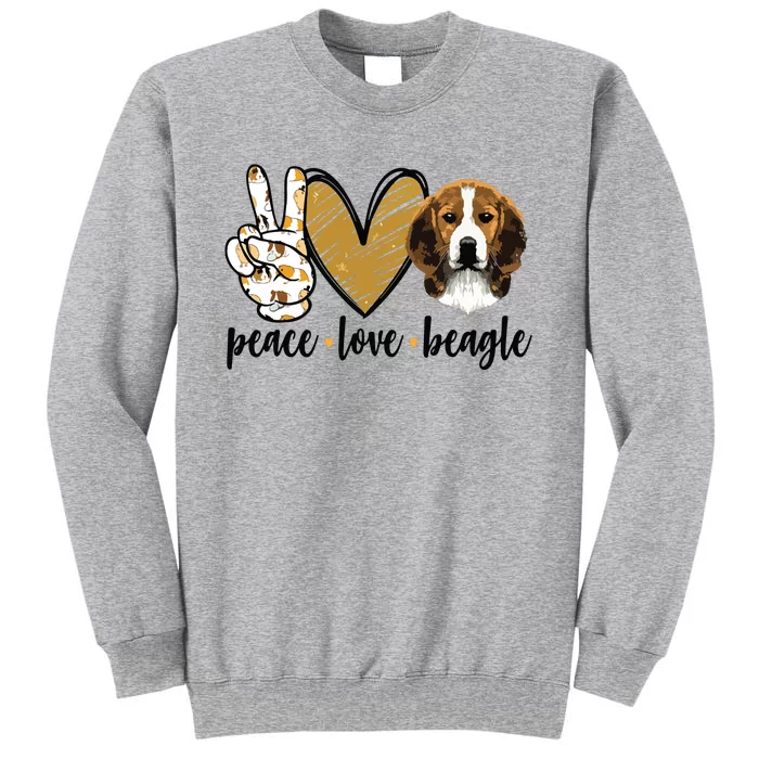 Peace Love Beagle Funny Gift Dog Lover Sweatshirt