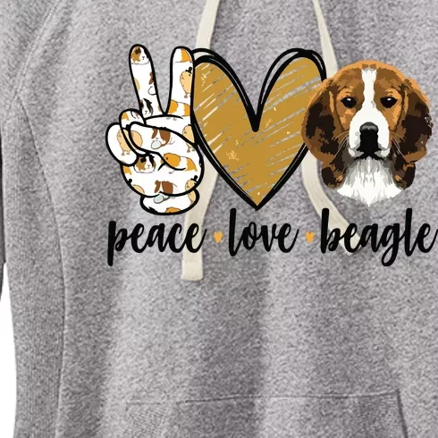 Peace Love Beagle Funny Gift Dog Lover Women's Fleece Hoodie