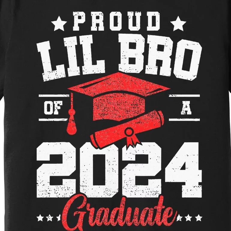 Proud Lil Bro Of A Class Of 2024 Graduate Senior Graduation Premium T-Shirt