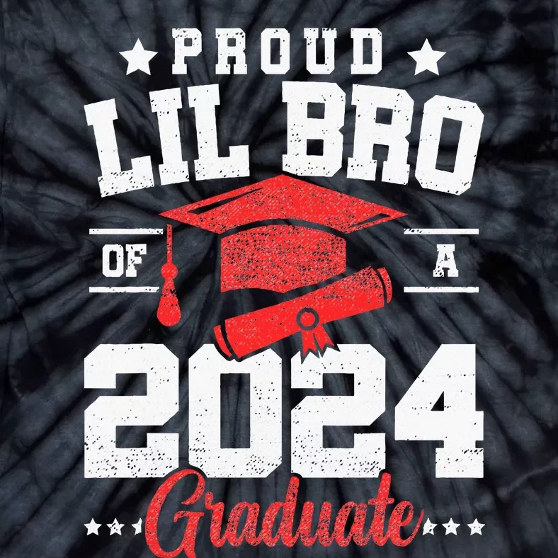 Proud Lil Bro Of A Class Of 2024 Graduate Senior Graduation Tie-Dye T-Shirt