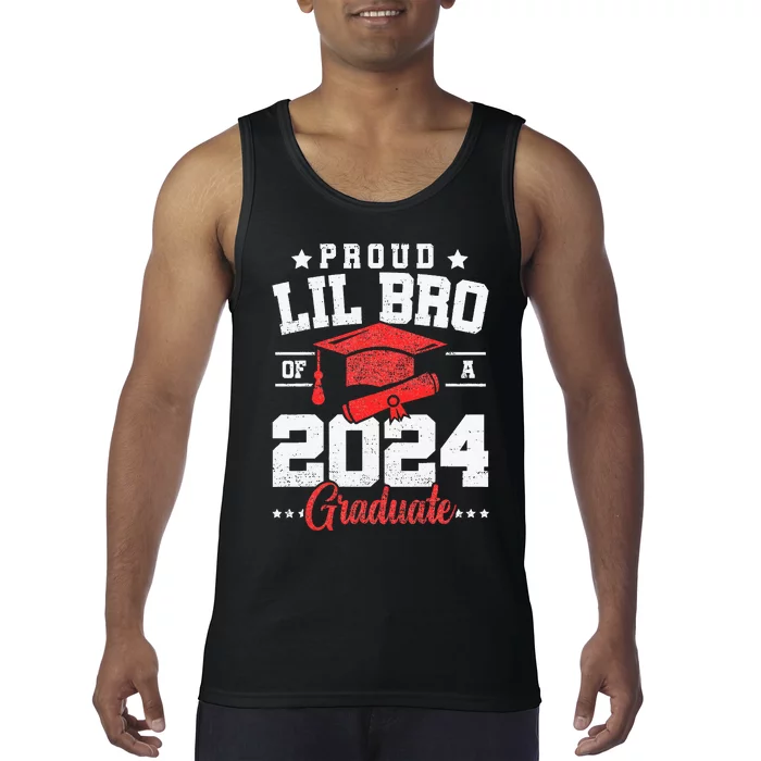 Proud Lil Bro Of A Class Of 2024 Graduate Senior Graduation Tank Top