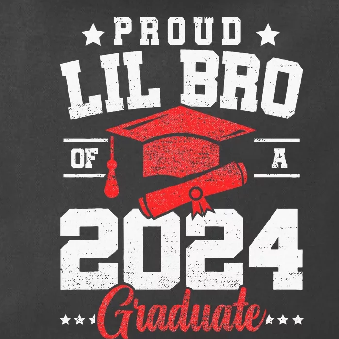 Proud Lil Bro Of A Class Of 2024 Graduate Senior Graduation Zip Tote Bag