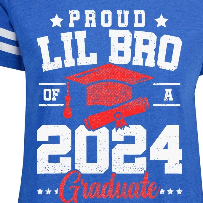 Proud Lil Bro Of A Class Of 2024 Graduate Senior Graduation Enza Ladies Jersey Football T-Shirt