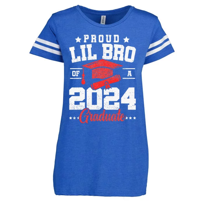 Proud Lil Bro Of A Class Of 2024 Graduate Senior Graduation Enza Ladies Jersey Football T-Shirt