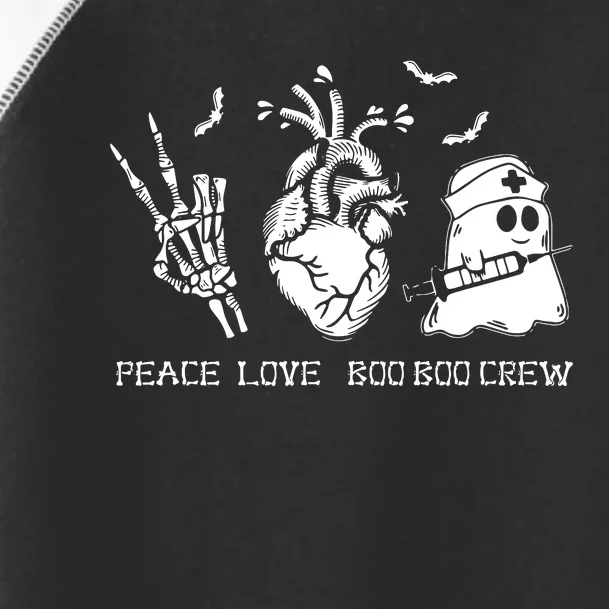 Peace Love Boo Boo Crew Lazy Halloween Costume Nurse Ghost Toddler Fine Jersey T-Shirt