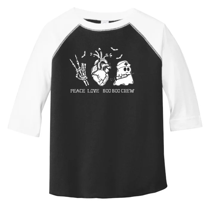 Peace Love Boo Boo Crew Lazy Halloween Costume Nurse Ghost Toddler Fine Jersey T-Shirt