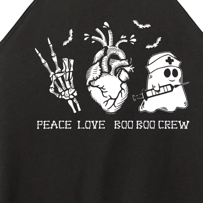 Peace Love Boo Boo Crew Lazy Halloween Costume Nurse Ghost Women’s Perfect Tri Rocker Tank