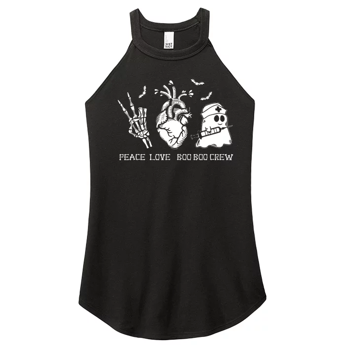 Peace Love Boo Boo Crew Lazy Halloween Costume Nurse Ghost Women’s Perfect Tri Rocker Tank