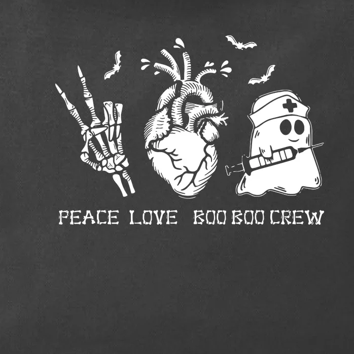 Peace Love Boo Boo Crew Lazy Halloween Costume Nurse Ghost Zip Tote Bag