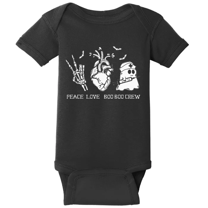 Peace Love Boo Boo Crew Lazy Halloween Costume Nurse Ghost Baby Bodysuit