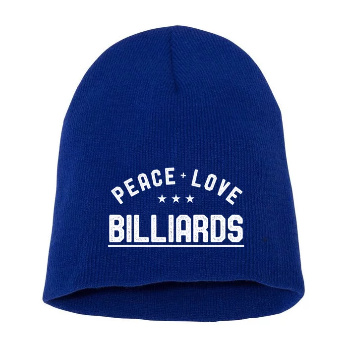 Peace Love Billiards Vintage Billiards Player Great Gift Short Acrylic Beanie