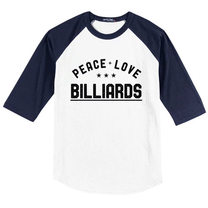 Peace Love Billiards Vintage Billiards Player Great Gift Baseball Sleeve Shirt