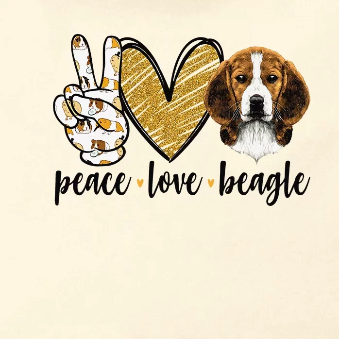 Peace Love Beagle Funny Gift Dog Lover Zip Tote Bag