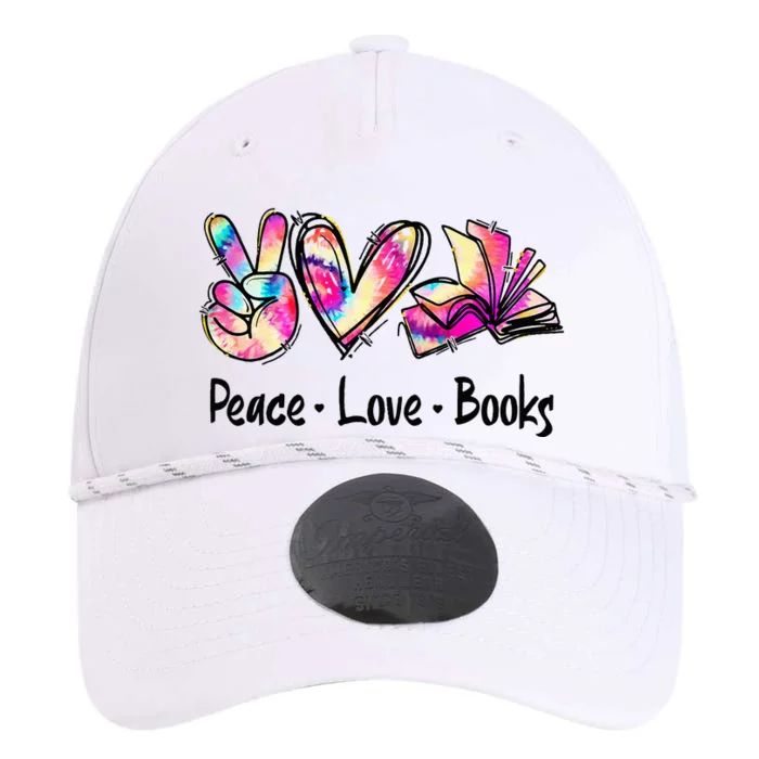 Peace Love Books Librarian Teacher Life Book Library Tie Dye Performance The Dyno Cap