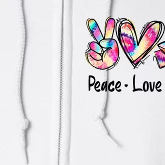 Peace Love Books Librarian Teacher Life Book Library Tie Dye Full Zip Hoodie