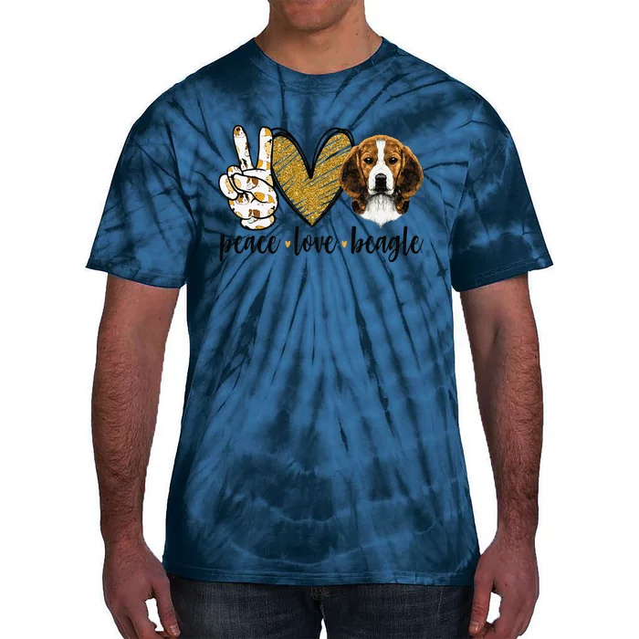 Peace Love Beagle Funny Gift Dog Lover Tie-Dye T-Shirt