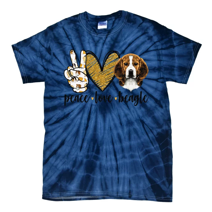 Peace Love Beagle Funny Gift Dog Lover Tie-Dye T-Shirt