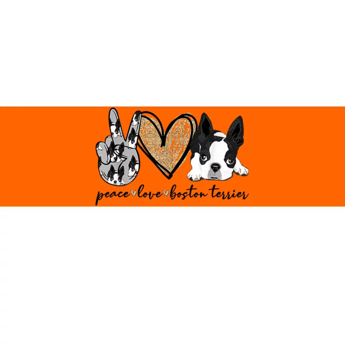 Peace Love Boston Terrier Funny Boston Terrier Lover Dog Mom Bumper Sticker