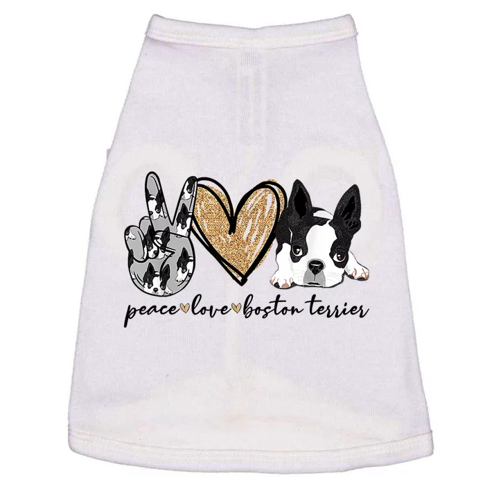 Peace Love Boston Terrier Funny Boston Terrier Lover Dog Mom Doggie Tank