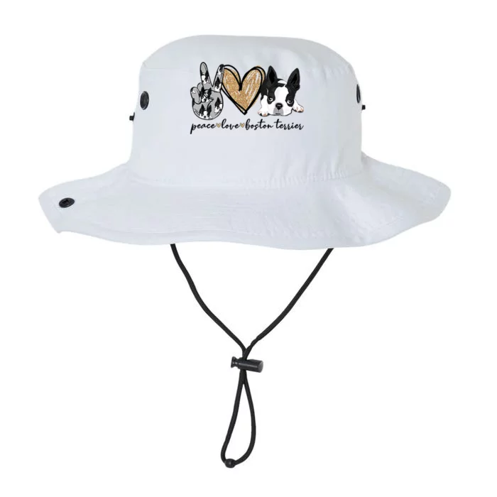 Peace Love Boston Terrier Funny Boston Terrier Lover Dog Mom Legacy Cool Fit Booney Bucket Hat