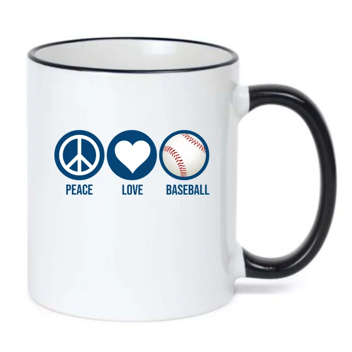 Peace Love Baseball Black Color Changing Mug