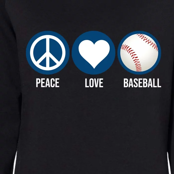 Peace Love Baseball Womens California Wash Sweatshirt