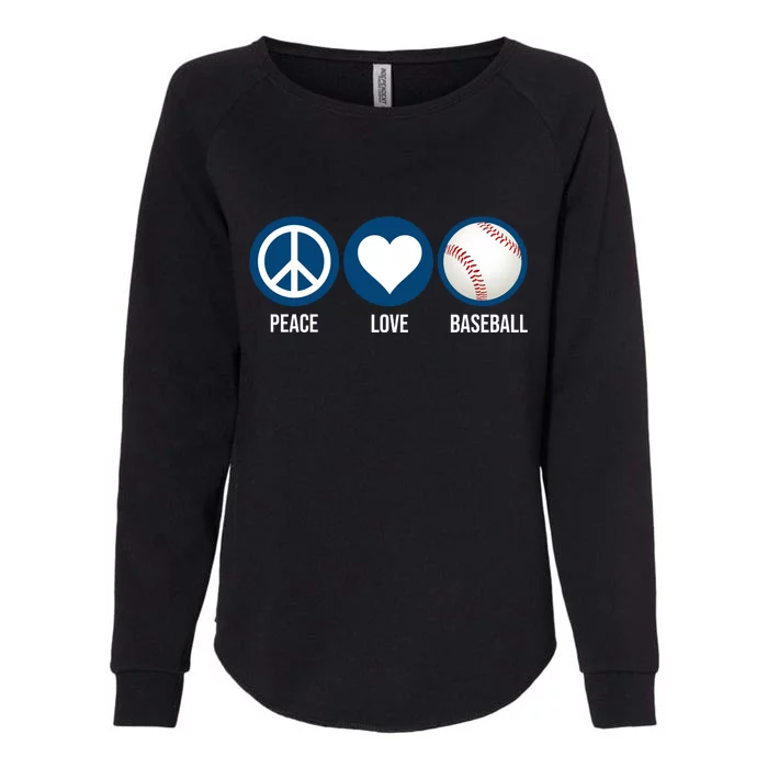 Peace Love Baseball Womens California Wash Sweatshirt