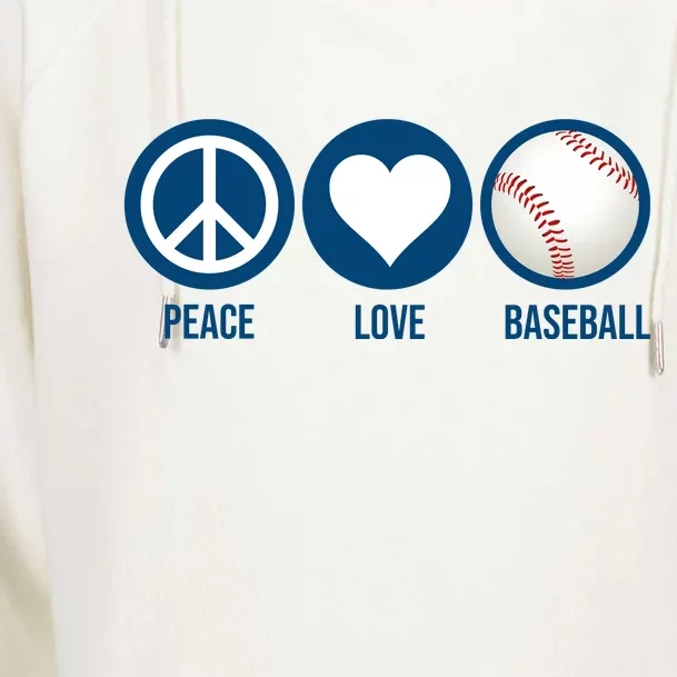 Peace Love Baseball Womens Funnel Neck Pullover Hood