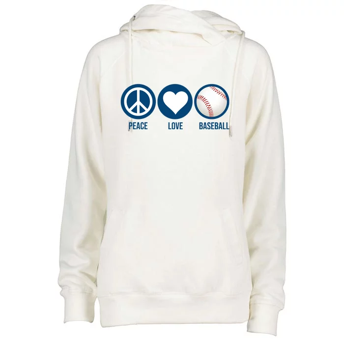 Peace Love Baseball Womens Funnel Neck Pullover Hood