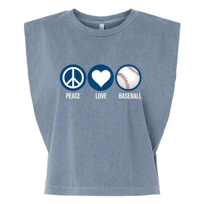 Peace Love Baseball Garment-Dyed Women's Muscle Tee