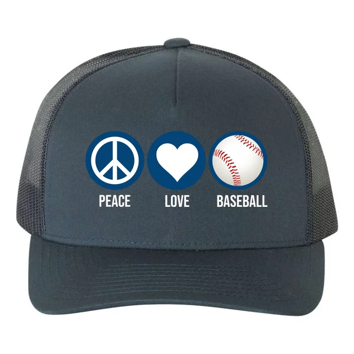 Peace Love Baseball Yupoong Adult 5-Panel Trucker Hat