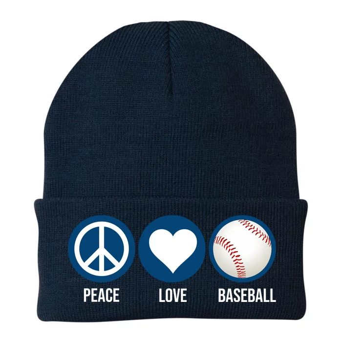 Peace Love Baseball Knit Cap Winter Beanie