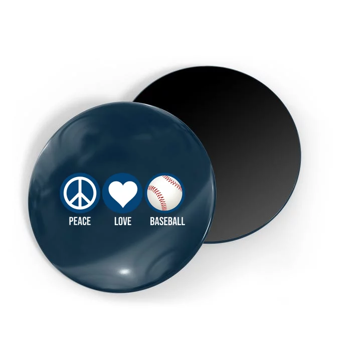 Peace Love Baseball Magnet